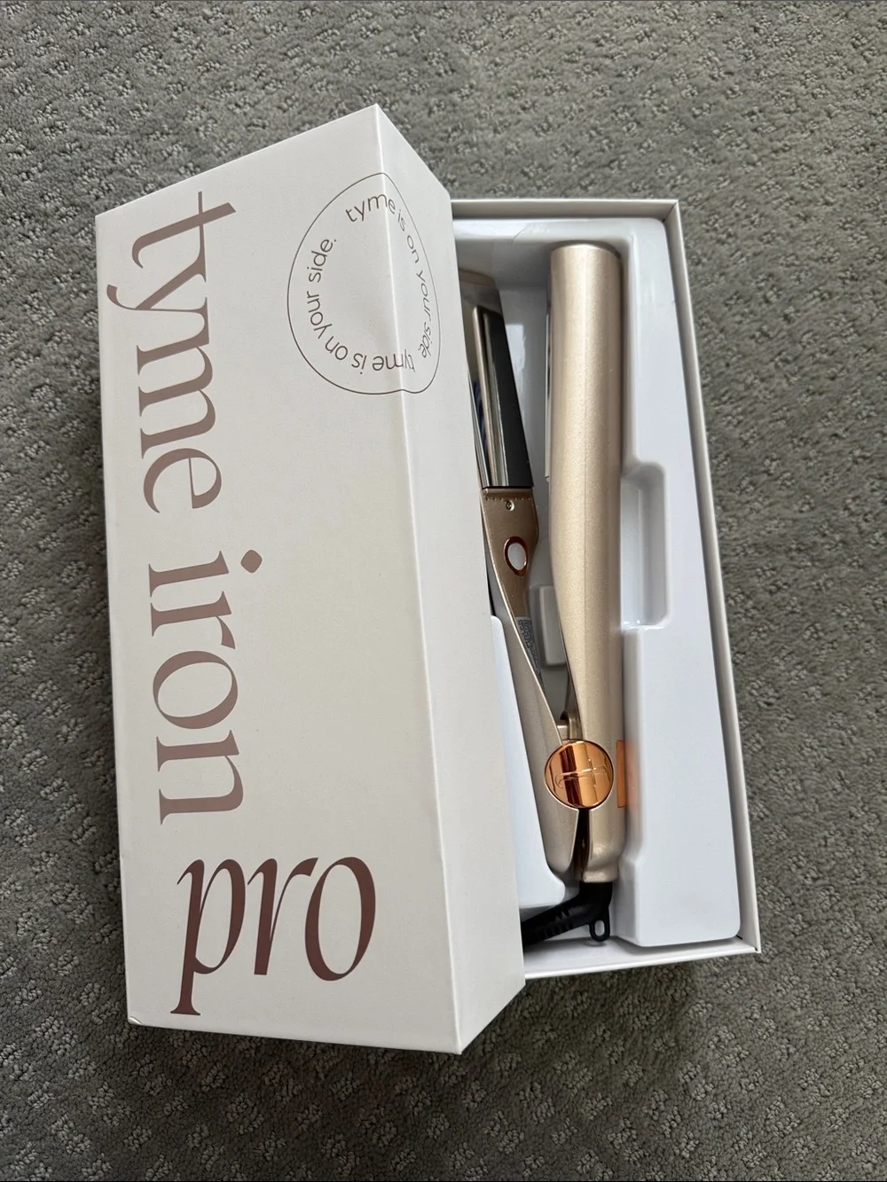 TYME Gold and Rose Gold Flat Styling Iron NIB